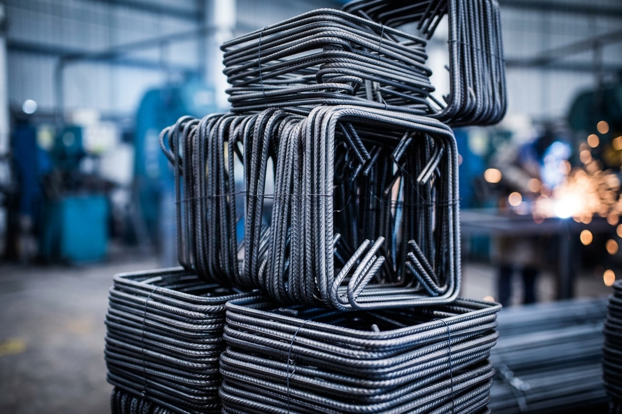 Piezas de acero figurado listas para instalación
